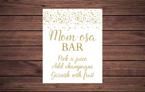 Momosa Bar Sign Gold Mom Osa Bar Sign Gold Confetti Momosa Etsy