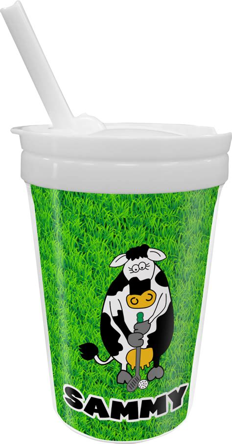 Cow Golfer Sippy Cup With Straw Personalized Youcustomizeit