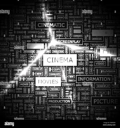 Cinema Background Concept Wordcloud Illustration Print Concept Word