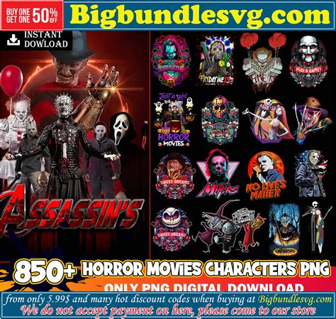 850 Horror Movies Characters Bundle Png, Horror Characters P - Inspire ...