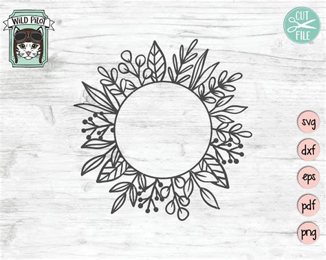 Leaf Split Monogram Frame Svg Cut File So Fontsy