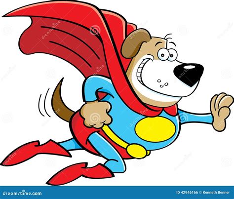 Cartoon Dog Dressed As A Super Hero. Stock Vector - Illustration of ...