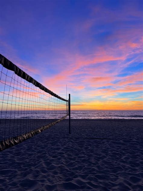 California Sunsets At The Beach In 2023 Beach Volleyball Net Sunset