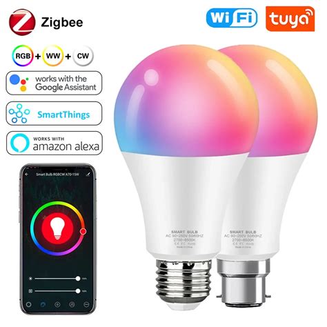 Zigbee Smart Led Light Bulb W E B Rgb Ww Cw Tuya Wifi Lamp