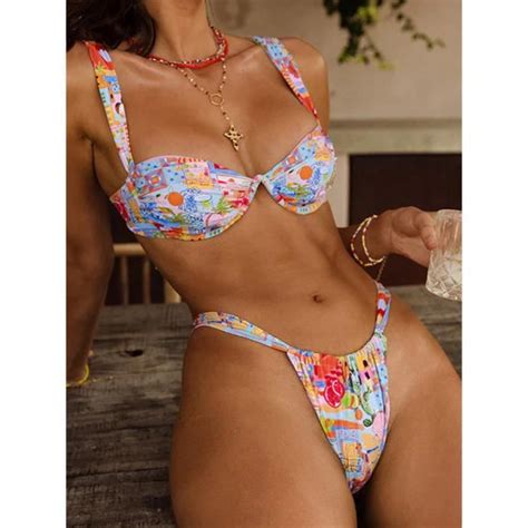 Bikini Swimsuit Maillot De Bain Sexy Pour Mod Le Floral Frfrr