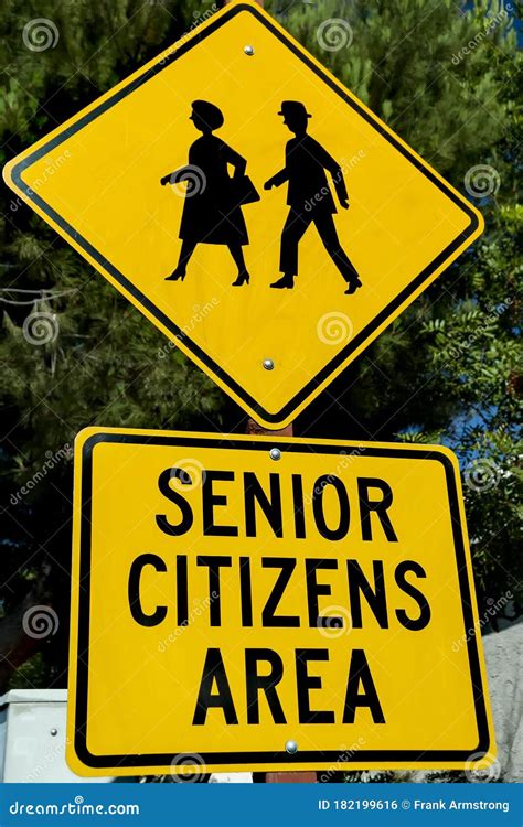 Yellow Senior Citizens Area Sign Stock Photo Image Of Sign Slow