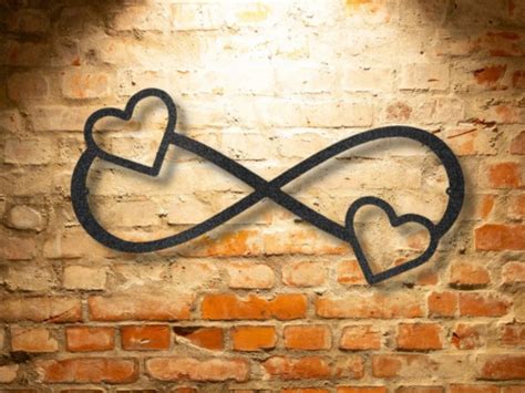 DOUBLE HEART INFINITY Sign Monogram Wall Art Valentines Gift Infinity Love Monogram Steel Sign ...