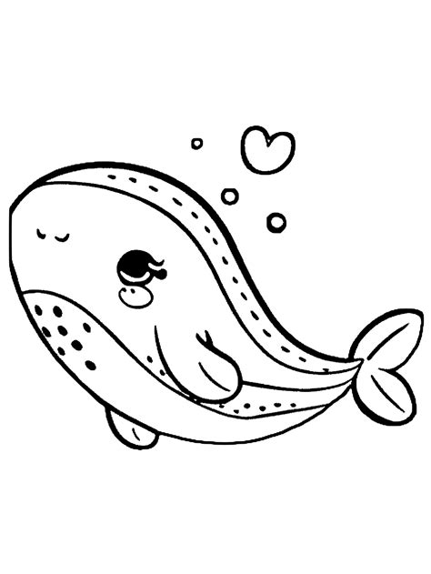 Kawaii Whale Coloring Page · Creative Fabrica