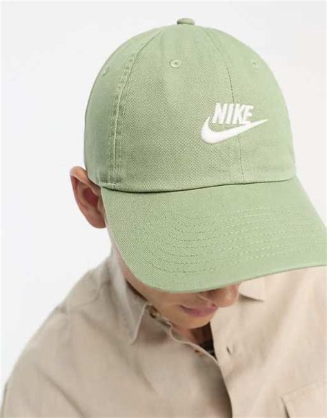 Nike Logo Cap In Washed Green Asos