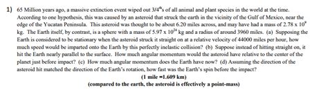 Solved 65 Million years ago, a massive extinction event | Chegg.com 