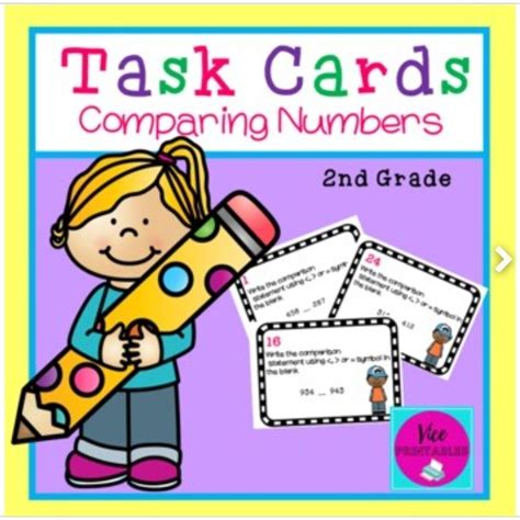 Math Task Cards For Stationscenters Comparing Numbers 2nd Grade