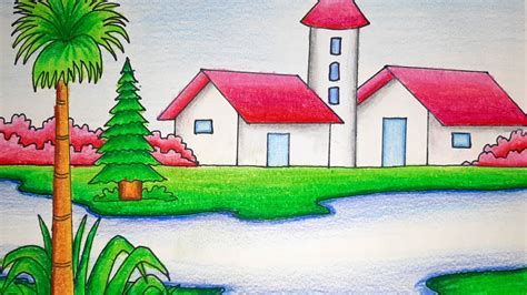 House drawing | How to draw Hut House drawing Easy | Easy drawing house ...