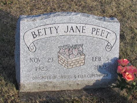 Betty Jane Copenhaver Dunkelberger Peet Find A Grave Memorial