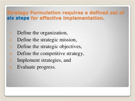 Strategy Formulation