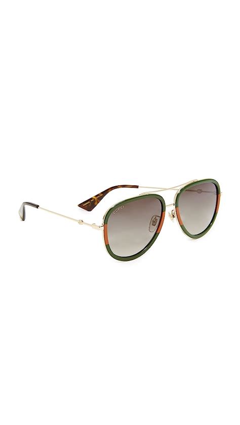 Gucci Pilot Urban Web Block Aviator Sunglasses Shopbop