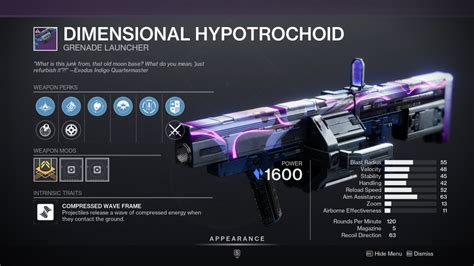 Destiny Dimensional Hypotrochoid Grenade Launcher Deltia S Gaming