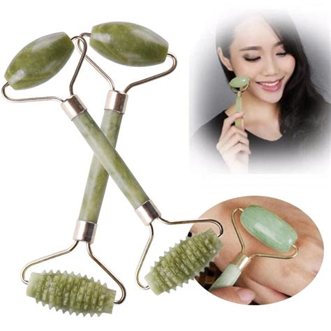 Buy Natural Double Head Facial Massage Roller Jade Face Thin Slimming