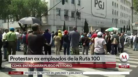 Ex Trabajadores De Ruta 100 Bloquean Calle Frente A PGJ Grupo Milenio