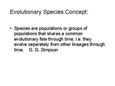 Evolutionary Species Concept: