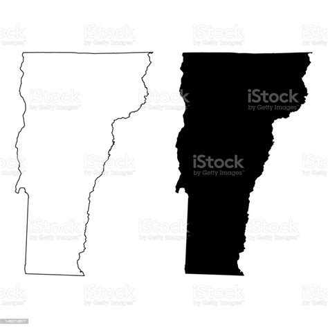 Set Of Vermont Map Shape United States Of America Flat Concept Vector Illustration Stock