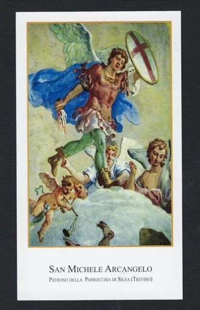 SANTINO HOLY CARD Image Pieuse Heiligenbild San Michele Arcangelo EUR 3