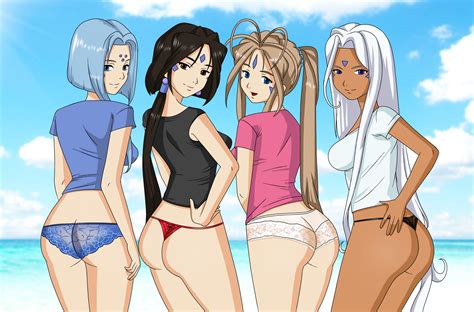 Rule 34 4girls Ass Beach Belldandy Breasts Clothing Dark Skinned