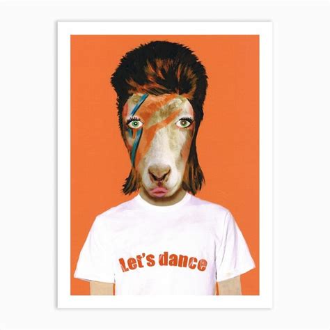 Lets Dance Goat Art Print David Bowie Art Print Goat Art Goat