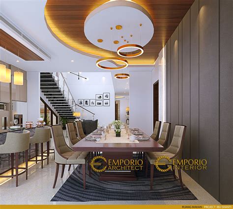 Desain Ruang Makan Interior Rumah Modern 2 Lantai Ibu Shanti Di Solo