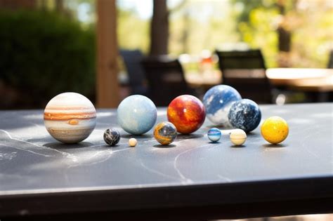 Premium Photo A Miniature Of Solar System On A Table