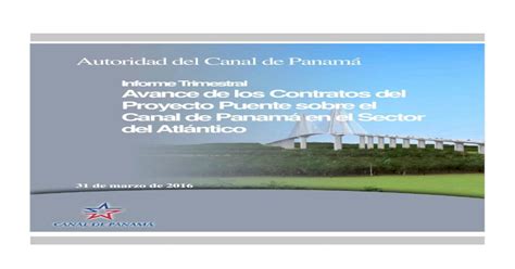 Autoridad Del Canal De Panamá Avance De Los Contratos Del [pdf