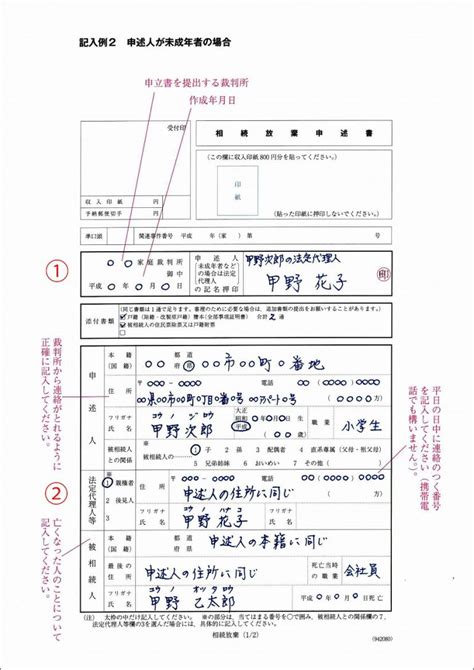 記入例付！相続放棄申述書の書き方。必要書類一覧と提出方法【司法書士監修】 いい相続｜相続手続きの無料相談と相続に強い専門家紹介