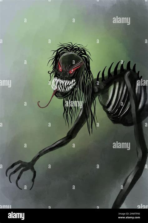 creepy monster illustration art Stock Photo - Alamy