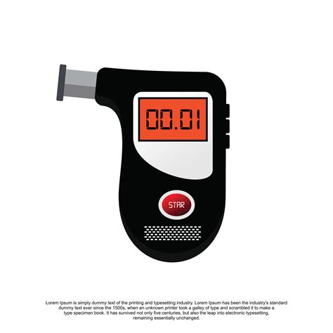 Breath Analyzer Test Machine Digital Alcohol Tester Flat Vector