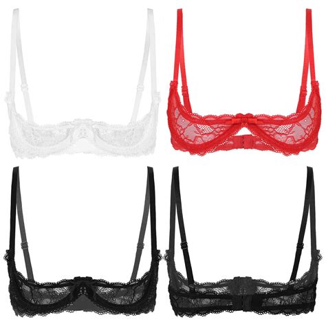 iEFiEL Damen Hebe BH Reizwäsche Spitze Bra mit Bügel Träger Top