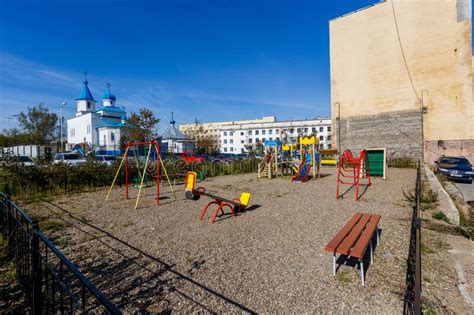 Autumn 2016 Magadan Russia Residential Buildings In The Central