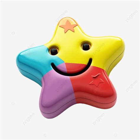 Estrela De Carinha Sorridente Colorida Para Promo Es Png Estrela