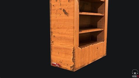 3d Model Old Wooden Shelf Pbr Game Ready Vr Ar Low Poly Cgtrader