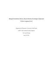 Unit 2 EDUC 5420 Written Assignment Pdf Biological Foundations