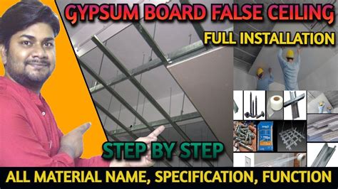 Gypsum Board False Ceiling Full Installation All Material Required