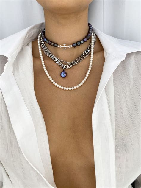 RIMOR FRESHWATER PEARL NECKLACES Cross Choker Freshwater Pearl