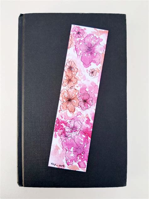 Floral Watercolour Bookmark Colourful Bookmark Girly Print Etsy Denmark