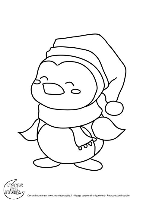 Dessins De Coloriage Pingouin De Noel Imprimer