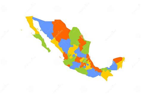 Mexico Political Map Of Administrative Divisions Stock Vector Illustration Of Province Vector