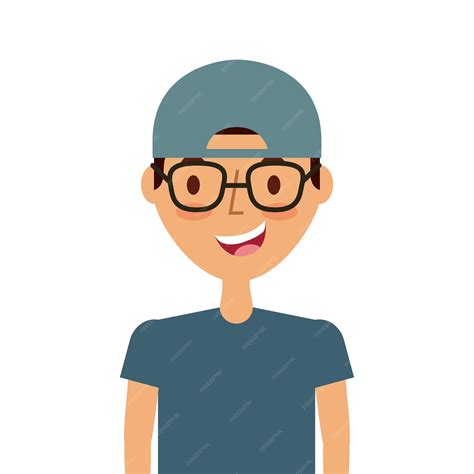 Icono De Hombre Joven De Dibujos Animados Vector Premium