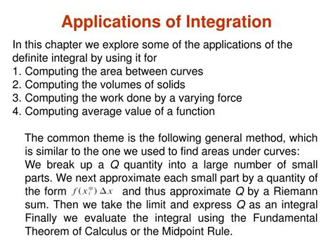 PPT Applications Of Integration PowerPoint Presentation Free