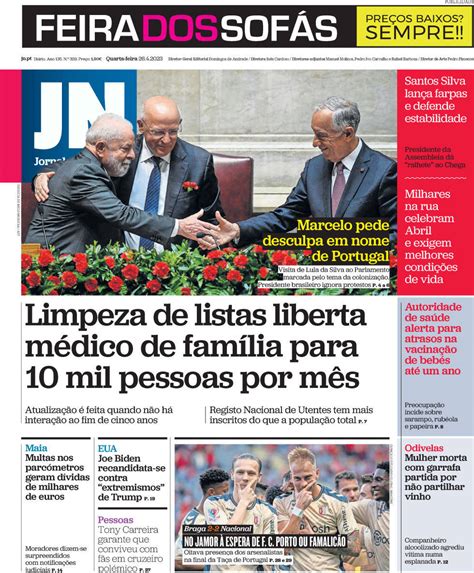 Capa Jornal De Notícias 26 Abril 2023 Capasjornaispt