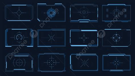 Hud Frame Tech Interface Futuristic Modern Gaming Black Png And