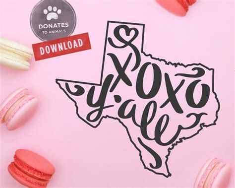 Texas Valentines Day Cut File Texas Valentine Svg Cut File Etsy