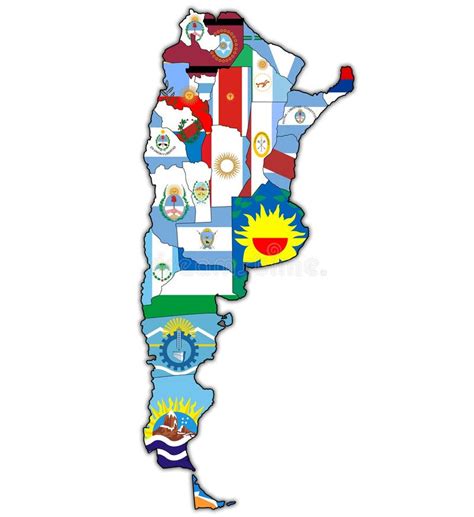 Regions Of Argentina On Outline Map Stock Illustration Illustration