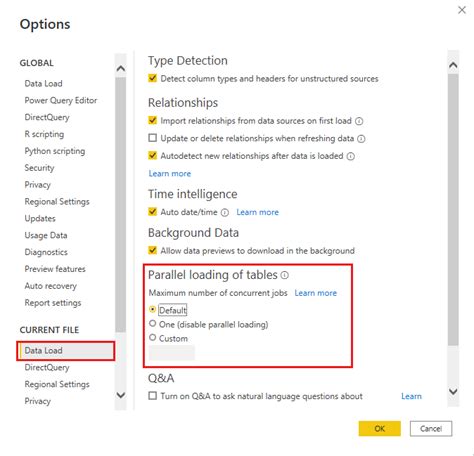 Desktop에 대한 평가 구성 설정 Power Bi Microsoft Learn